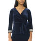 Womens MSK 3/4 Sleeve Velvet Faux Wrap Top - image 1