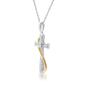 Nova Star&#174; 1/10ctw. Two-Tone Lab Grown Diamond Cross Pendant - image 2