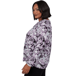 Plus Size Emaline Lavender Revelry Abstract Floral Blouse