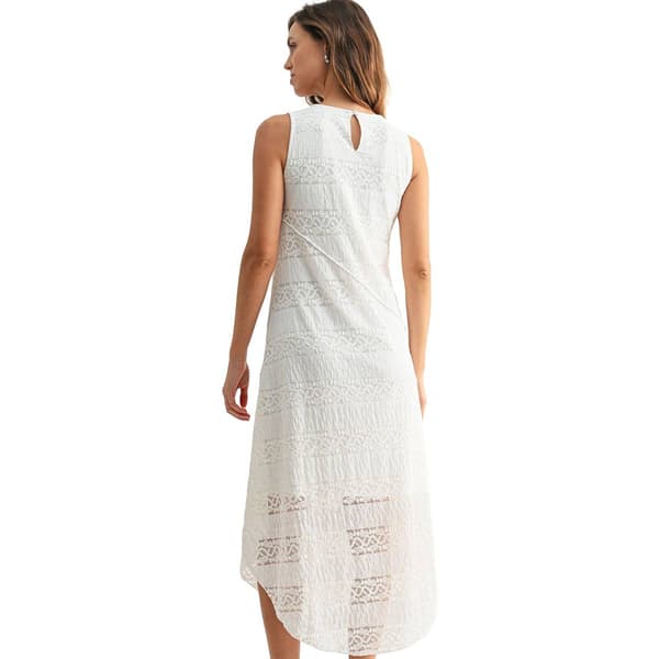 Womens CITY BLUES Solid Ribbon Lace Midi Dress