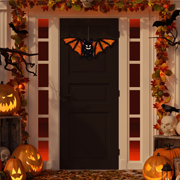 Northlight 25in. LED Black & Orange Bat Halloween Decor