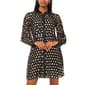 Womens MSK Long Sleeve Foil Dot Button A-Line Dress - image 3
