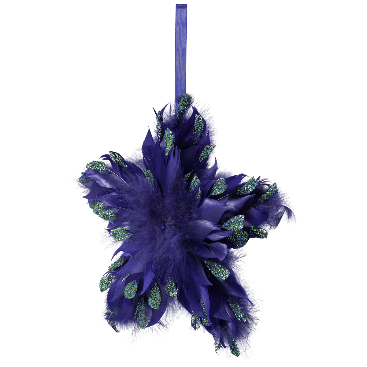 Northlight Plush Peacock Feather Star Shaped Christmas Ornament