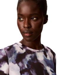 Womens Calvin Klein Short Sleeve Satin Floral Blouse