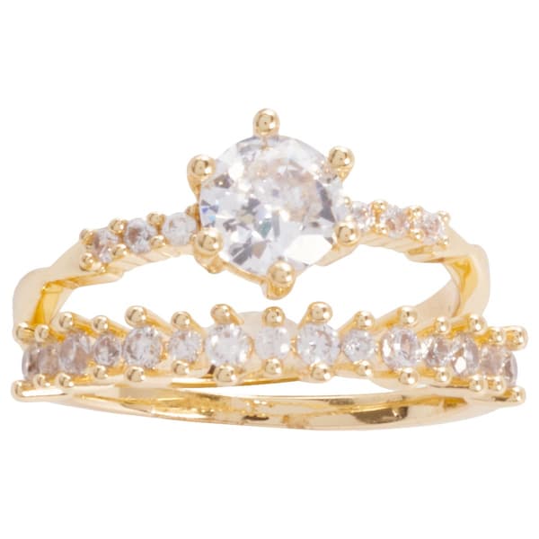 Ashley Cooper(tm) Gold-Tone CZ Bridal Set - image 