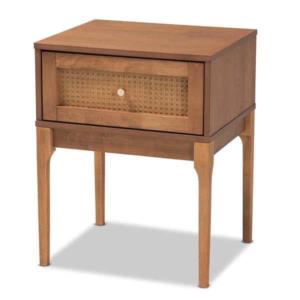 Baxton Studio Ramiel Modern Ash Walnut Wood 1-Drawer Nightstand