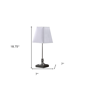 HomeRoots 19in. Silver Bedside Table Lamp with White Empire Shade - image 3