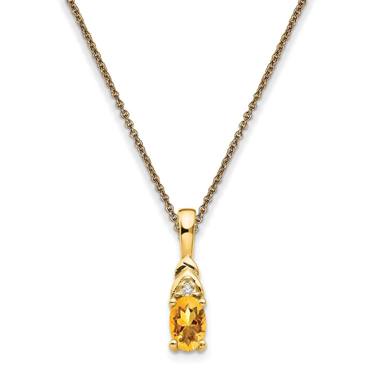 Gemstone Classics™ 14kt. Yellow Gold Citrine & Diamond...