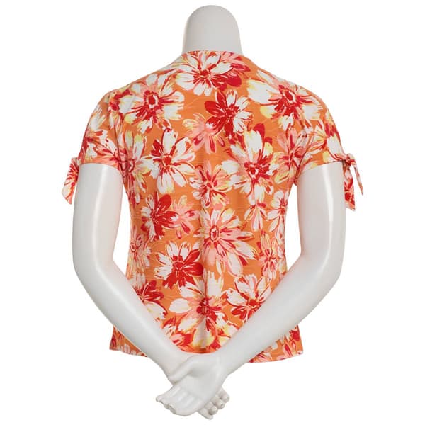 Womens Emily Daniels Short Sleeve Floral Cold Shoulder Blouse