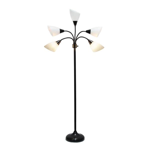 Simple Designs Multi Head Five Light Medusa Gooseneck Floor Lamp