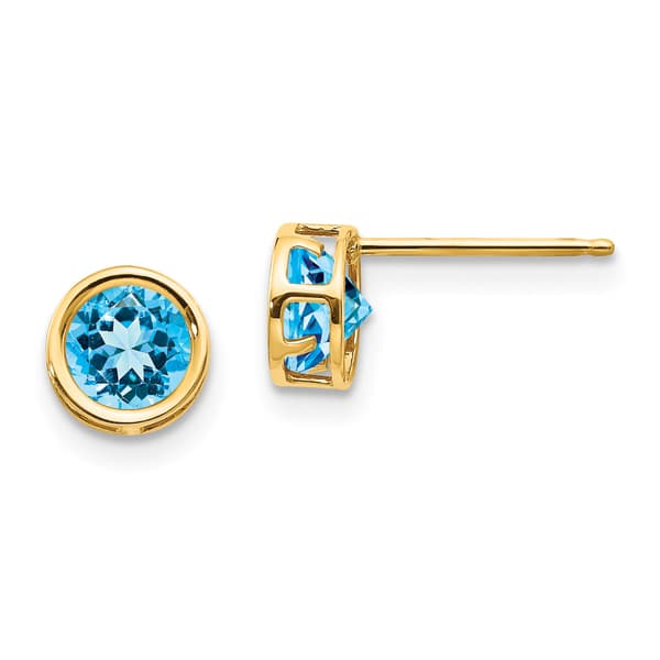 Gemstone Classics&#40;tm&#41; Yellow Gold 5mm December Stud Earrings - image 