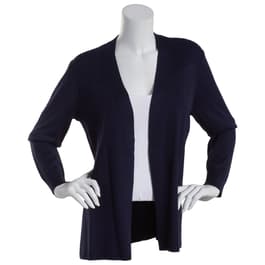 Womens 89th & Madison Long Sleeve Open Solid Cardigan