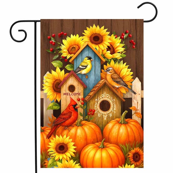 Briarwood Lane Fall Birdhouse Trio Garden Flag