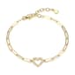 Forever Facets 18kt. Gold Plated Open Heart Bracelet - image 1