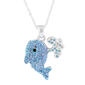 Crystal Kingdom Silver-Tone & Aqua-Tone Crystal Whale Necklace - image 1