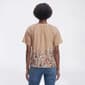 Womens Como Black Flutter Sleeve Tie Neck Floral Woven Blouse - image 2
