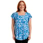 Plus Size Cocomo Cap Flutter Sleeve Floral Blouse - image 1