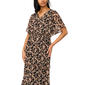 Womens MSK Flutter Sleeve Floral Chiffon Smock Waist Midi Dress - image 4