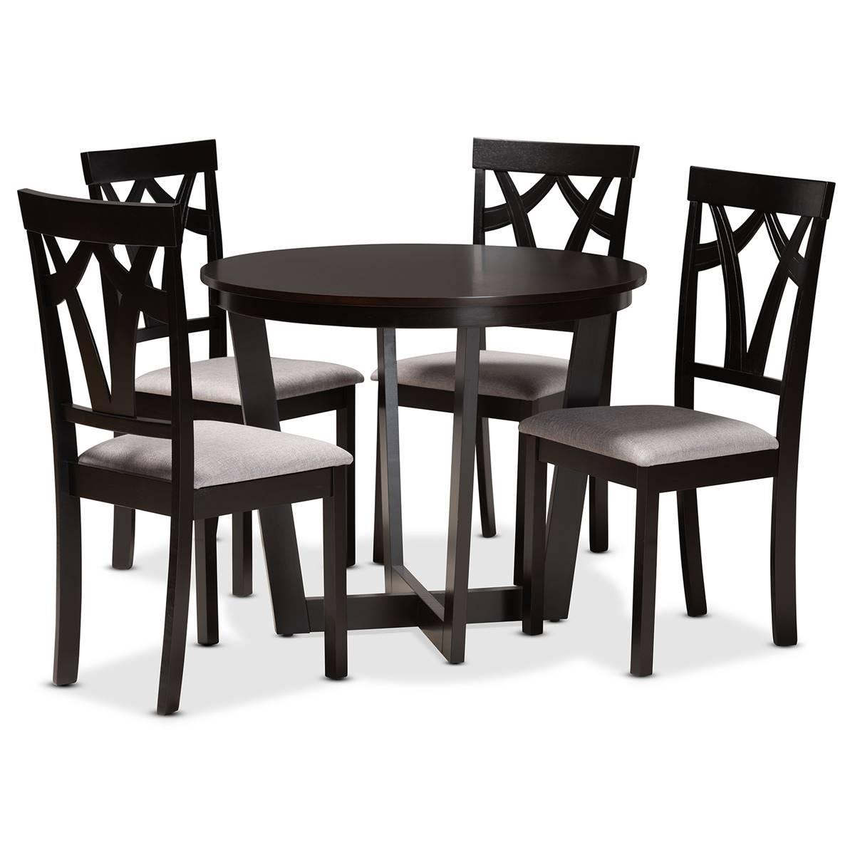Baxton Studio Telma Modern Dark Brown Wood 5pc. Dining Set