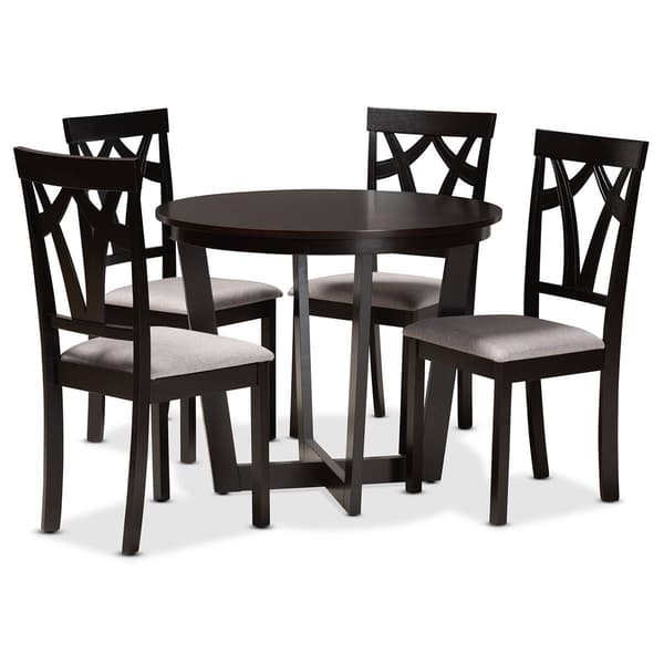 Baxton Studio Telma Modern Dark Brown Wood 5pc. Dining Set - image 