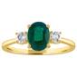Gemstone Classics&#40;tm&#41; Oval Created Emerald Gemstone Ring - image 1