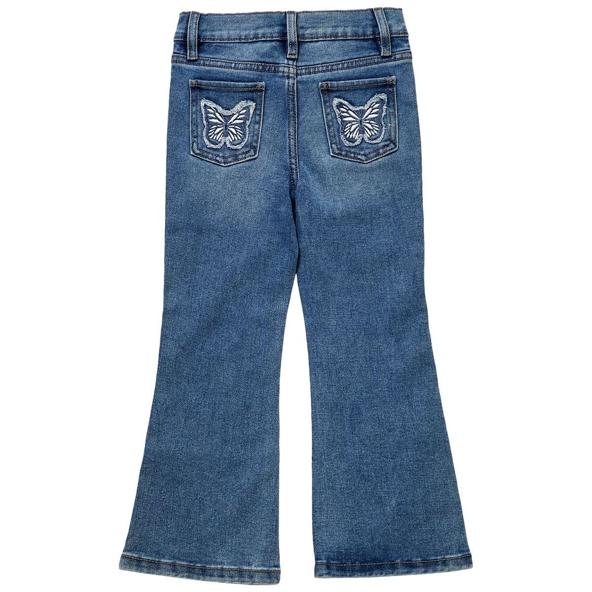 Girls (4-6x) YMI® 5-Pocket Flare Jeans with Butterfly Patches