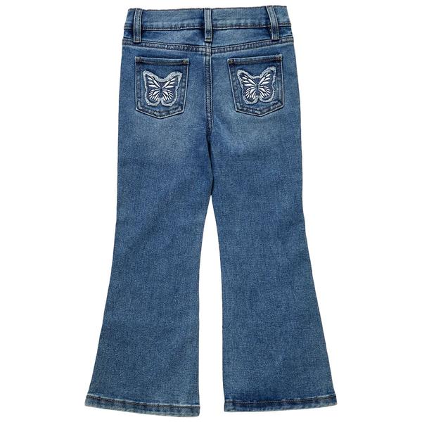 Girls (4-6x) YMI® 5-Pocket Flare Jeans with Butterfly Patches