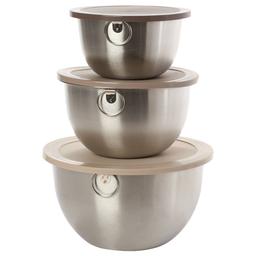 Famous Brand Stainless Steel Bowls w/ Lids - Set of 3