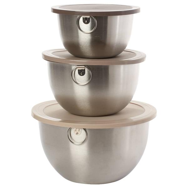 Famous Brand Stainless Steel Bowls w/ Lids - Set of 3 - image 