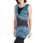 Womens 24/7 Comfort Apparel Blue Circle Extra Long Tunic Top - image 3