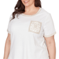 Plus Size Alfred Dunner Natural Wonder Crochet Pocket Tee - image 5