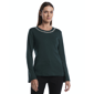 Womens Rafaella Embellished Neckline Bell Sleeve Top Shirt - image 1