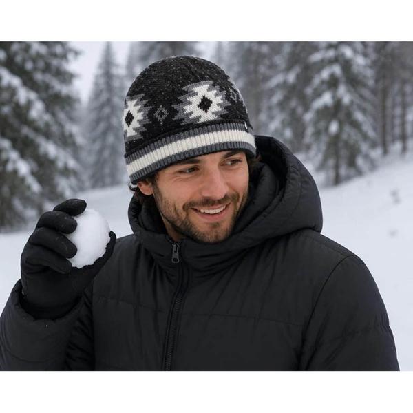 Mens Heat Holders(R) Drew Aztec Roll Up Knit Hat - image 