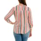 Womens Zac & Rachel Long Roll Tab Sleeve Stripe Blouse - image 2