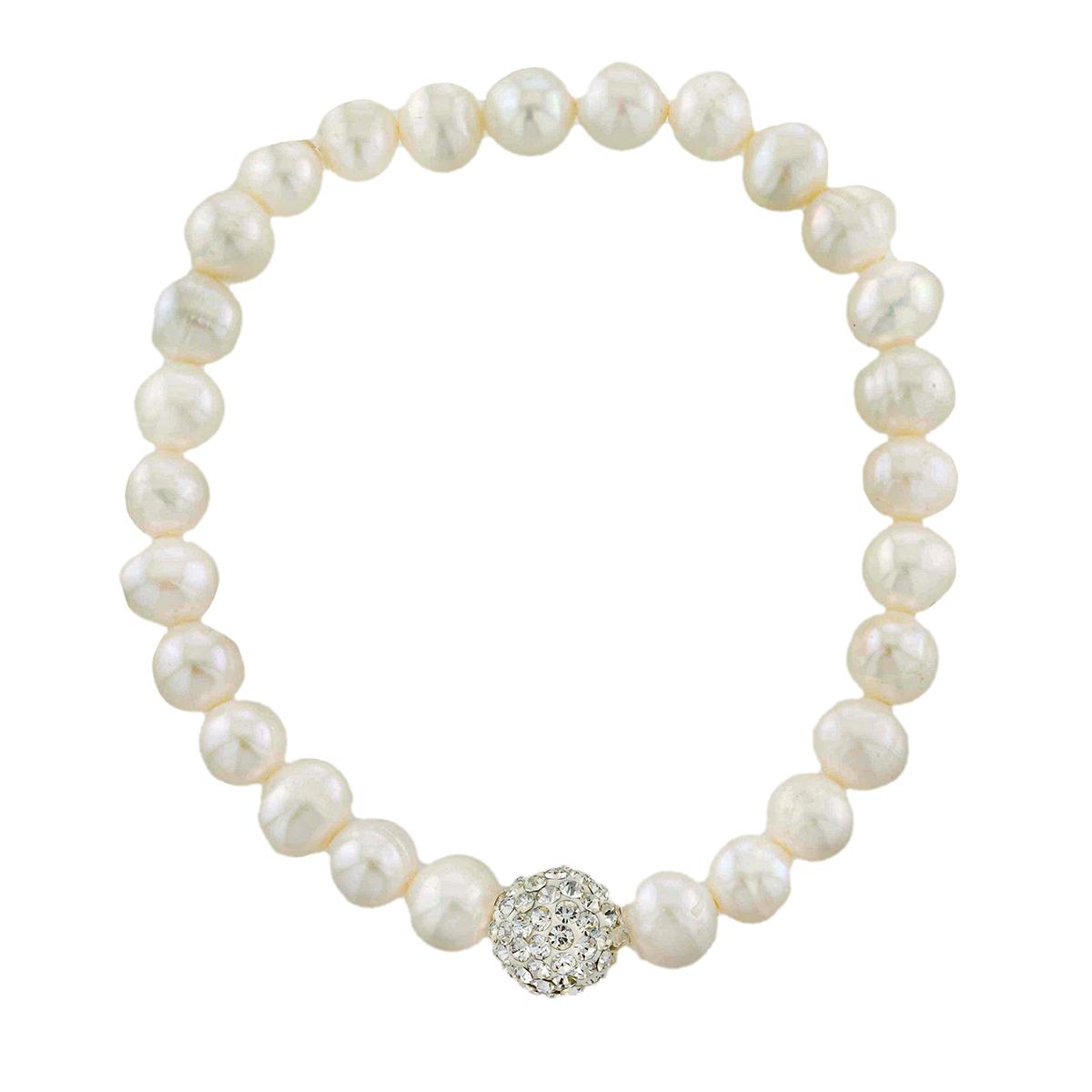 Athra Fine Silver Plated Cultured Freshwater Pearl Bracelet