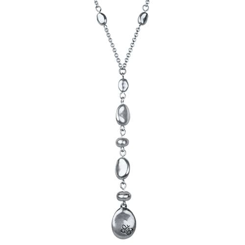 Bella Uno Silver-Tone Chain & Bead Y-Necklace