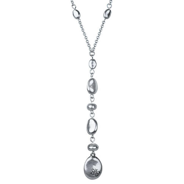 Bella Uno Silver-Tone Chain & Bead Y-Necklace - image 
