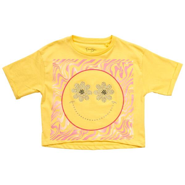 Girls &#40;7-16&#41; Jessica Simpson Marble Stud Smiley Face Boxy Tee - image 