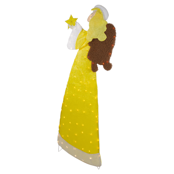 Northlight Lighted Yellow Chenille Angel Outdoor Christmas Décor