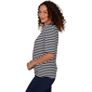 Womens Emaline Key Items Elbow Sleeve Boat Neck Stripe Tee - image 4