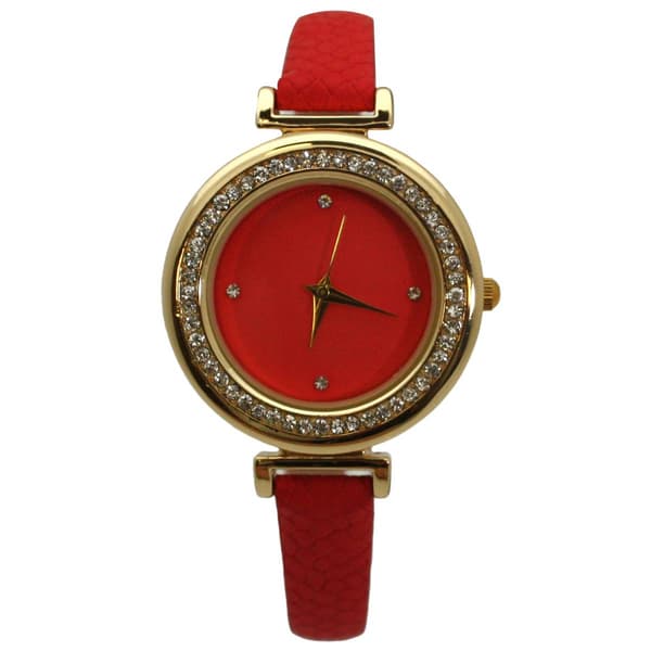 Womens Olivia Pratt(tm) Solid Colors & Rhinestones Watch - 26550 - image 
