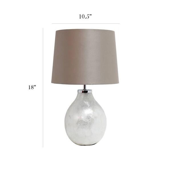 Simple Designs One Light Pearl Table Lamp w/Fabric Shade