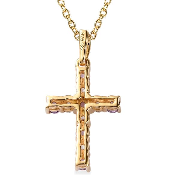 Gemstone Classics&#8482; Created Alexandrite & Sapphire Cross Pendant
