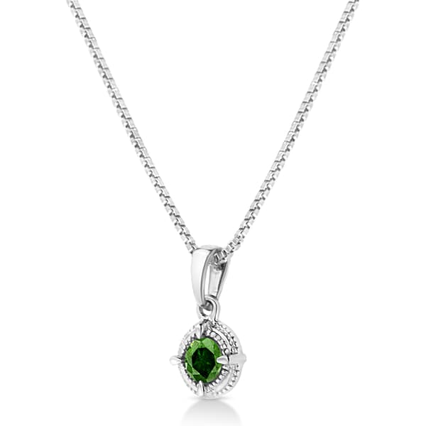 Radiant Rainbow™ 1/5ctw. Green Diamond Solitaire Pendant