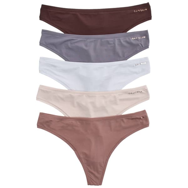 Womens Danskin 5pk. Light Weight Nylon Microfiber Thong With Mer - image 