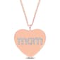 Sophia B Pink Silver 1/10ct. Diamond Mom Heart Chain Pendant - image 1