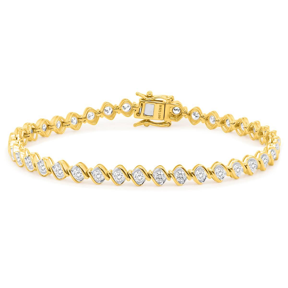 Nova Star(R) Gold Plated 3ctw. Lab Grown Diamond Bracelet
