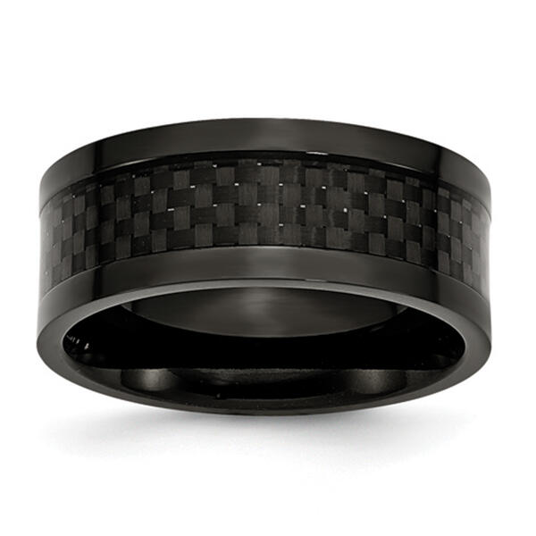 Mens Endless Affection&#40;tm&#41; Titanium 9mm Black IP-Plated Wedding Band - image 