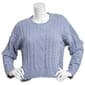 Juniors Pink Rose Carson Distressed Cable Knit Sweater - image 1