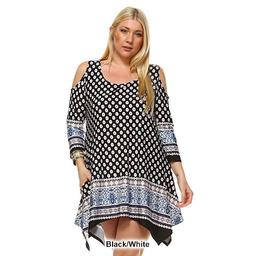 Plus Size White Mark Antonia Cut-Out Shoulder Tunic
